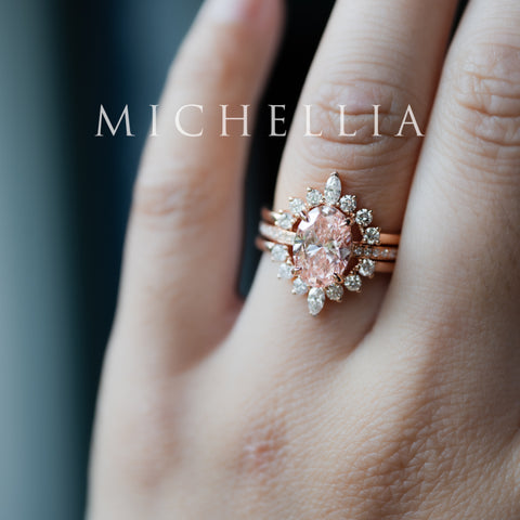 [Elaine] IGI Certified 2.0ct Fancy Pink Diamond Oval Solitaire Engagement Ring, One-of-A-Kind Women's Ring michelliafinejewelry