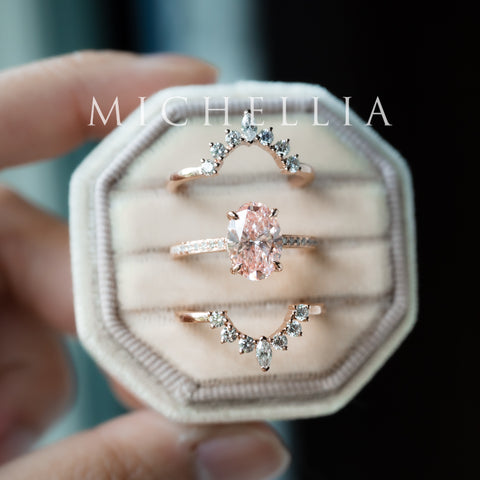 [Elaine] IGI Certified 2.0ct Fancy Pink Diamond Oval Solitaire Engagement Ring, One-of-A-Kind Women's Ring michelliafinejewelry