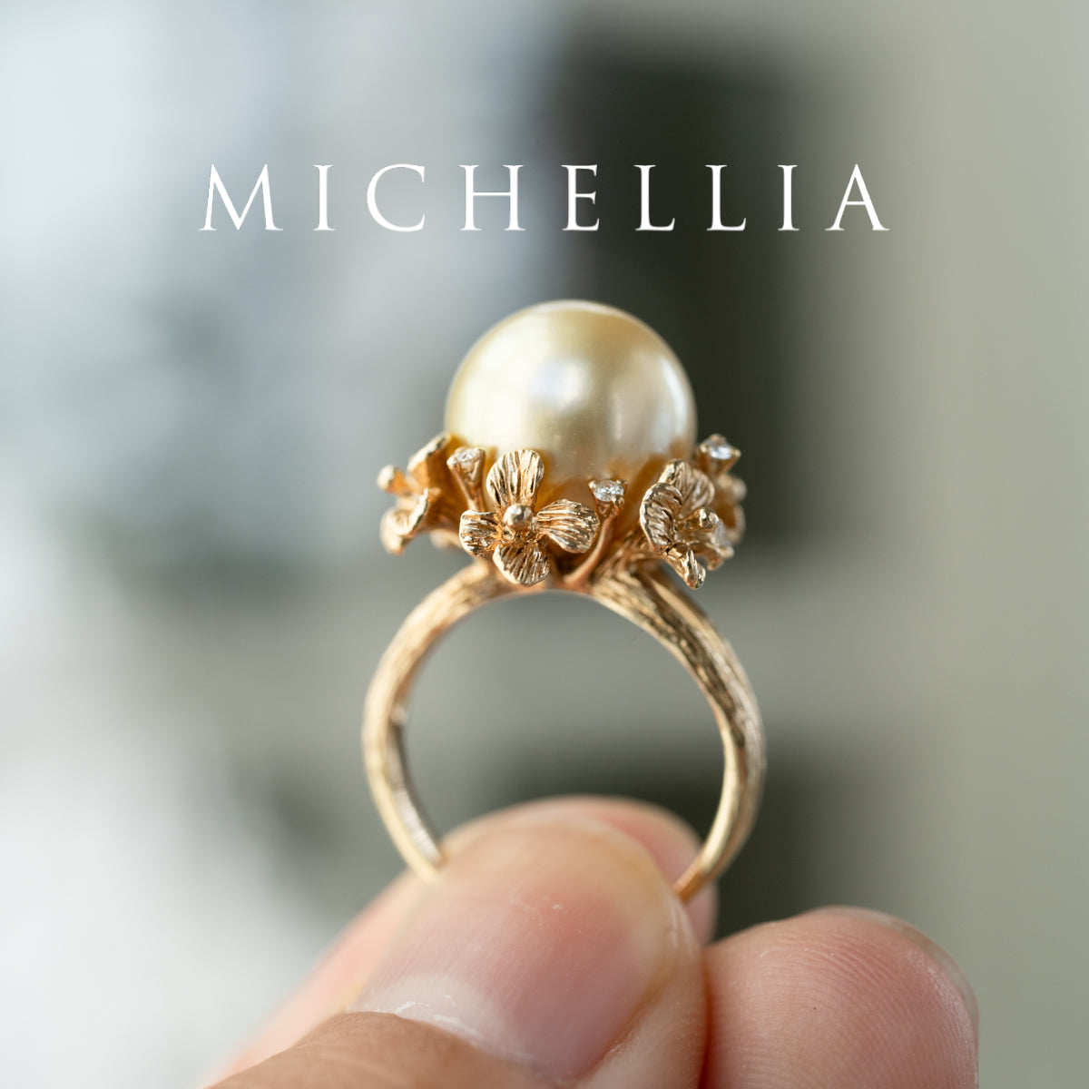 [Elowen] Golden Meadow South Sea Pearl Ring, 14K Yellow Gold - One of A Kind & Ready-to-Ship Women's Ring michelliafinejewelry   