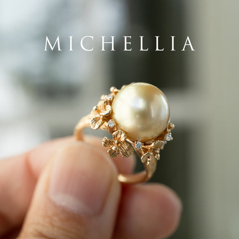 [Elowen] Golden Meadow South Sea Pearl Ring, 14K Yellow Gold - One of A Kind & Ready-to-Ship Women's Ring michelliafinejewelry   