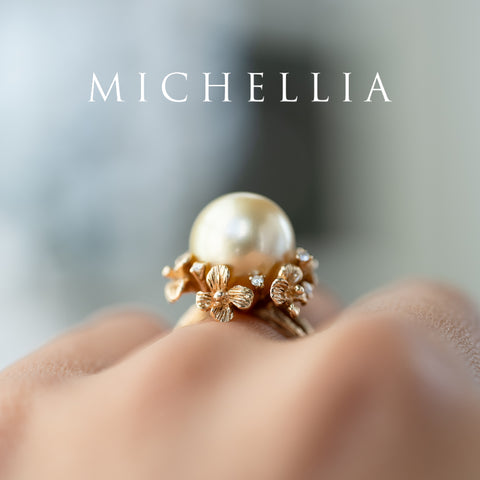 [Elowen] Golden Meadow South Sea Pearl Ring, 14K Yellow Gold - One of A Kind & Ready-to-Ship Women's Ring michelliafinejewelry   
