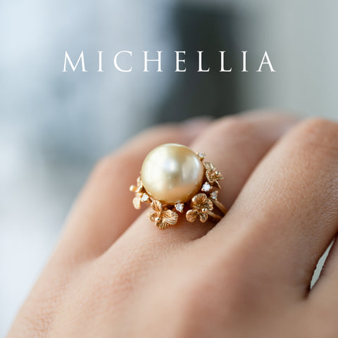 [Elowen] Golden Meadow South Sea Pearl Ring, 14K Yellow Gold - One of A Kind & Ready-to-Ship Women's Ring michelliafinejewelry   