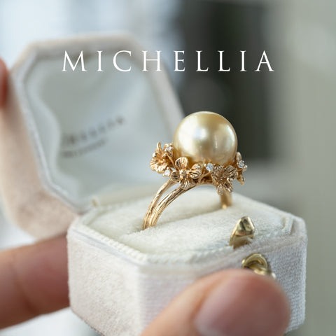 [Elowen] Golden Meadow South Sea Pearl Ring, 14K Yellow Gold - One of A Kind & Ready-to-Ship Women's Ring michelliafinejewelry   