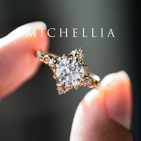 [Annalise] Victorian Heirloom Engagement Ring in Diamond / Moissanite Women's Ring michelliafinejewelry   