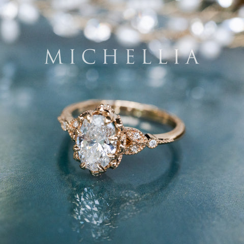 [Evanthe] IGI Certified 1.6 ct Oval Brilliant Diamond Vintage Floral Engagement Ring, One of A Kind & Ready-to-Ship Women's Ring michelliafinejewelry