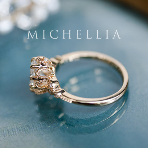 [Evanthe] IGI Certified 1.6 ct Oval Brilliant Diamond Vintage Floral Engagement Ring, One of A Kind & Ready-to-Ship Women's Ring michelliafinejewelry