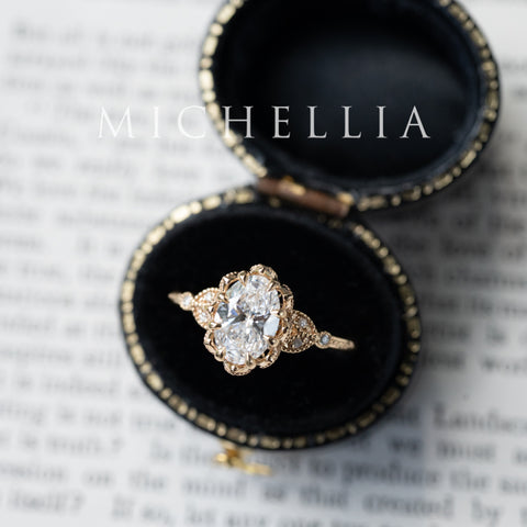 [Evanthe] IGI Certified 1.6 ct Oval Brilliant Diamond Vintage Floral Engagement Ring, One of A Kind & Ready-to-Ship Women's Ring michelliafinejewelry