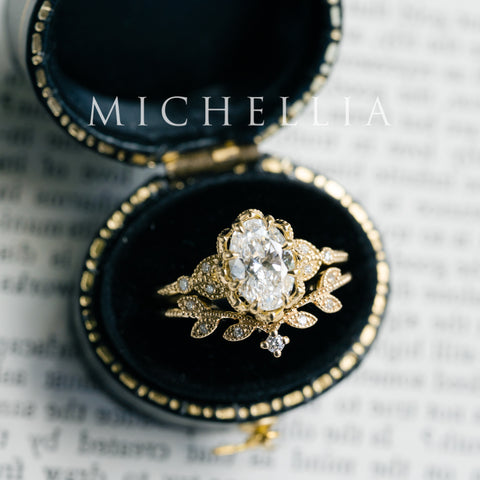 [Evanthe] IGI Certified 1.6 ct Oval Brilliant Diamond Vintage Floral Engagement Ring, One of A Kind & Ready-to-Ship Women's Ring michelliafinejewelry