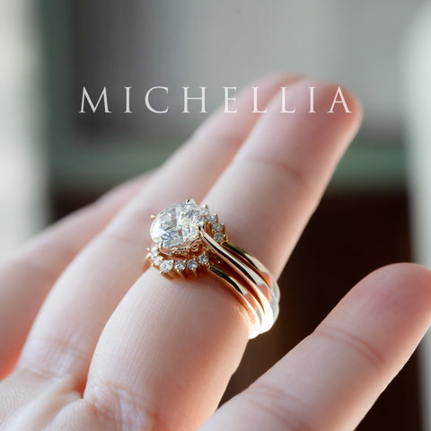 [Marguerite] Victorian Lace Solitaire Engagement Ring in Diamond / Moissanite