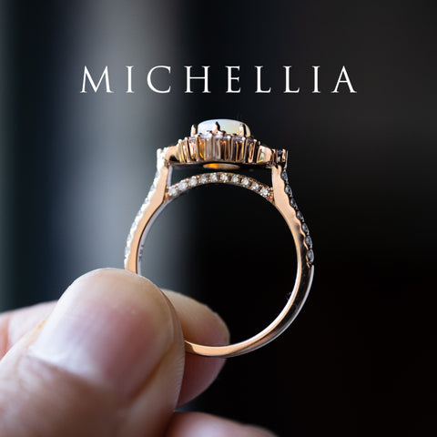 [Selene] Moon Goddess Engagement Ring in Australian Opal Women's Ring michelliafinejewelry   