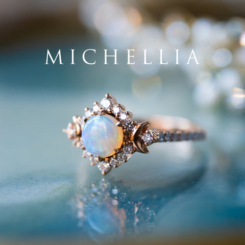 [Selene] Moon Goddess Engagement Ring in Australian Opal Women's Ring michelliafinejewelry   