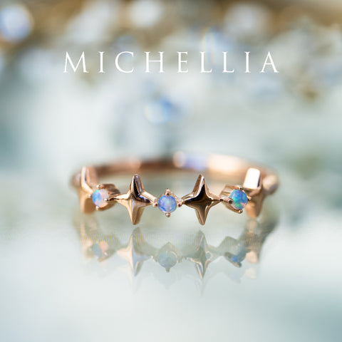 [Etoile] Ready-to-Ship Wandering Star Australian Opal Wedding Band Wedding Band michelliafinejewelry