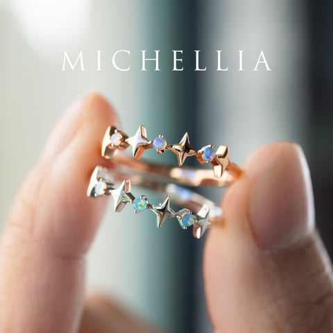 [Etoile] Ready-to-Ship Wandering Star Australian Opal Wedding Band Wedding Band michelliafinejewelry