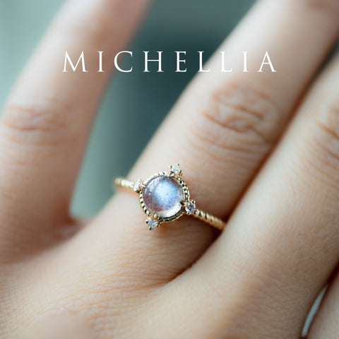 [Stella] Aura of Galaxy Engagement Ring in Labradorite Women's Ring michelliafinejewelry   