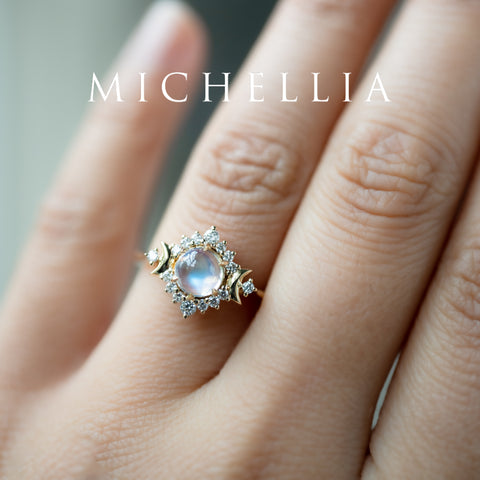 [Selene] Moon Goddess Engagement Ring in Moonstone Women's Ring michelliafinejewelry   