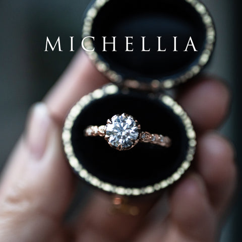 [Eliora] IGI Certified 1.5 ct Diamond Vintage Regency Crown Solitaire Engagement Ring, 14K Rose Gold, Ready-to-Ship Women's Ring michelliafinejewelry