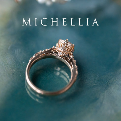 [Eliora] IGI Certified 1.5 ct Diamond Vintage Regency Crown Solitaire Engagement Ring, 14K Rose Gold, Ready-to-Ship Women's Ring michelliafinejewelry