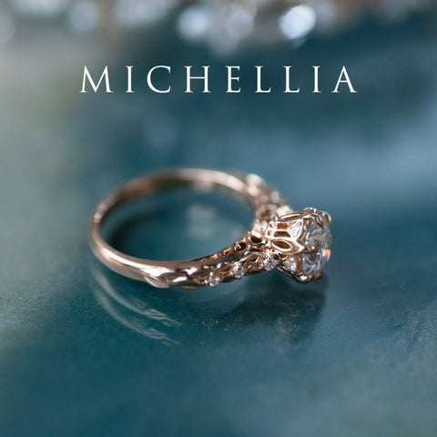 [Eliora] IGI Certified 1.5 ct Diamond Vintage Regency Crown Solitaire Engagement Ring, 14K Rose Gold, Ready-to-Ship Women's Ring michelliafinejewelry