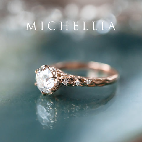 [Eliora] IGI Certified 1.5 ct Diamond Vintage Regency Crown Solitaire Engagement Ring, 14K Rose Gold, Ready-to-Ship Women's Ring michelliafinejewelry