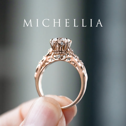 [Eliora] IGI Certified 1.5 ct Diamond Vintage Regency Crown Solitaire Engagement Ring, 14K Rose Gold, Ready-to-Ship Women's Ring michelliafinejewelry