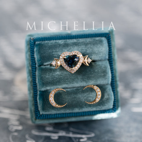 [Divina] Ready-to-Ship Crescent Moon Natural Diamond Earrings