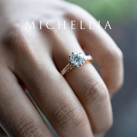 [Eliora] IGI Certified 1.5 ct Diamond Vintage Regency Crown Solitaire Engagement Ring, 14K Rose Gold, Ready-to-Ship Women's Ring michelliafinejewelry