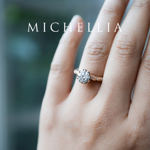 [Eliora] IGI Certified 1.5 ct Diamond Vintage Regency Crown Solitaire Engagement Ring, 14K Rose Gold, Ready-to-Ship Women's Ring michelliafinejewelry