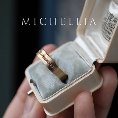 [Helios] God of Light Rainbow Gemstone Channel Set Wedding Band with sapphires, topaz, amethyst & peridot, 14K Yellow Gold - Ready-to-Ship & One-of-A-Kind