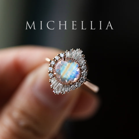 [Georgiana] Vintage Deco Duchess Ring in Moonstone Women's Ring michelliafinejewelry