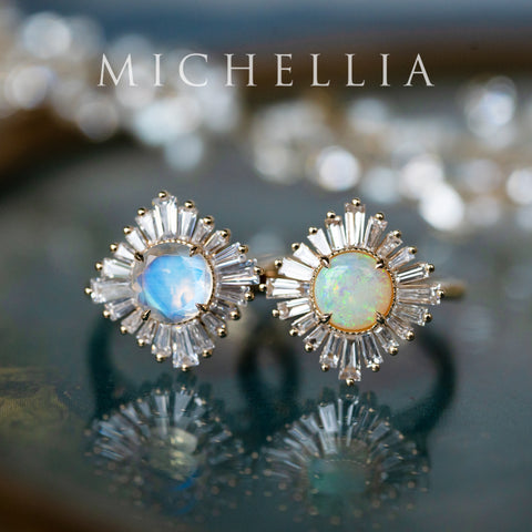 [Artemis] Vintage Deco Goddess Ring in Australian Opal