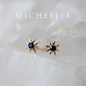 [Divina] Ready-to-Ship Twinkling Star Blue Sapphire Earrings Necklace michelliafinejewelry