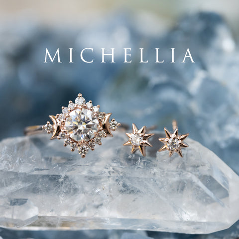 [Divina] Diamond Wandering Star Solid Gold Earrings Earrings michelliafinejewelry