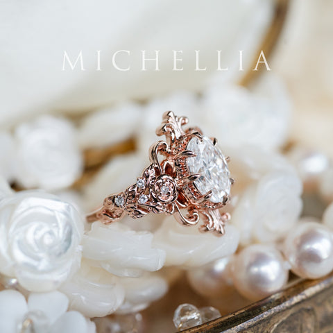 [Ameliora] The Parisian Rose Oval Engagement Ring in IGI-certified Lab Diamond, Limited Edition