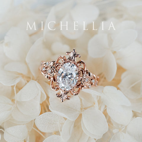 [Ameliora] The Parisian Rose Oval Engagement Ring in IGI-certified Lab Diamond, Limited Edition