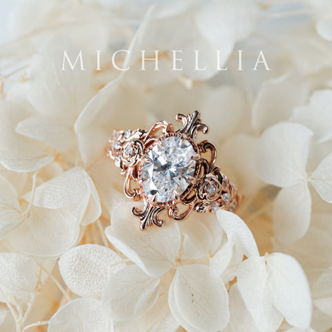 [Ameliora] The Parisian Rose Oval Engagement Ring in IGI-certified Lab Diamond, Limited Edition