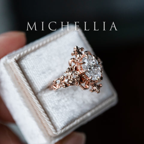 [Ameliora] The Parisian Rose Oval Engagement Ring in IGI-certified Lab Diamond, Limited Edition