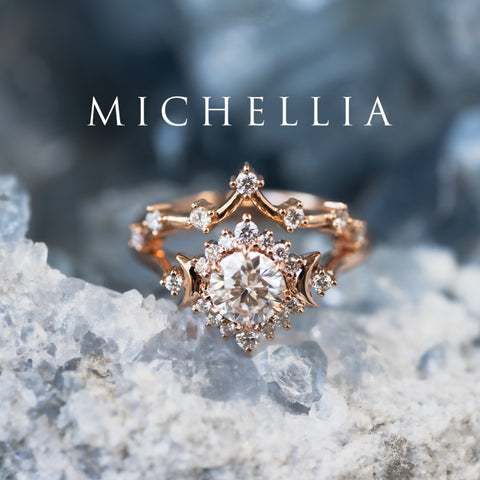 [Selene] Moon Goddess Engagement Ring in Diamond / Moissanite