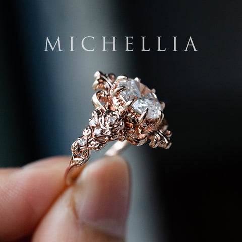 [Ameliora] The Parisian Rose Oval Engagement Ring in IGI-certified Lab Diamond, Limited Edition