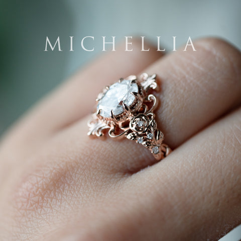 [Ameliora] The Parisian Rose Oval Engagement Ring in IGI-certified Lab Diamond, Limited Edition