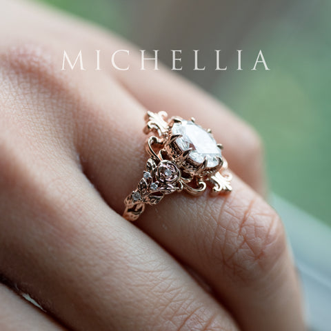 [Ameliora] The Parisian Rose Oval Engagement Ring in IGI-certified Lab Diamond, Limited Edition