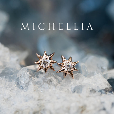 [Divina] Diamond Wandering Star Solid Gold Earrings Earrings michelliafinejewelry
