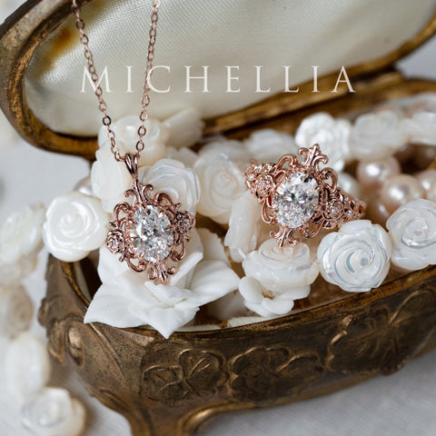 [Ameliora] The Parisian Rose Necklace in IGI-certified Oval Lab Diamond, Limited Edition