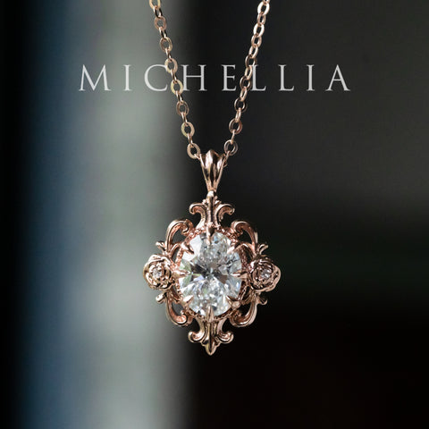 [Ameliora] The Parisian Rose Necklace in IGI-certified Oval Lab Diamond, Limited Edition