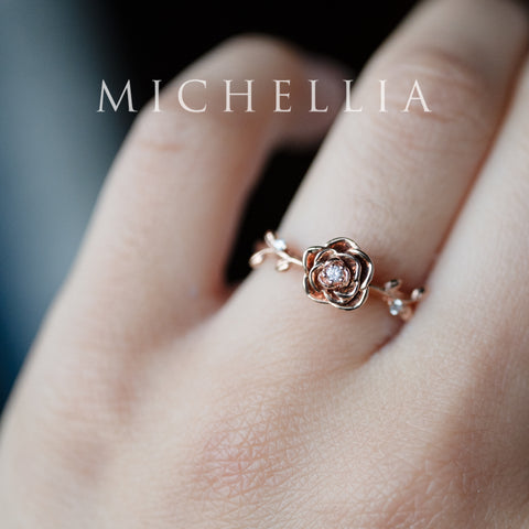 [Roselyn] The Petite Parisian Rose Natural Diamond Ring, Limited Edition