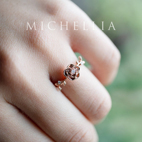 [Roselyn] The Petite Parisian Rose Natural Diamond Ring, Limited Edition