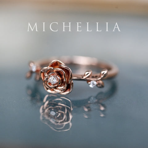 [Roselyn] The Petite Parisian Rose Natural Diamond Ring, Limited Edition