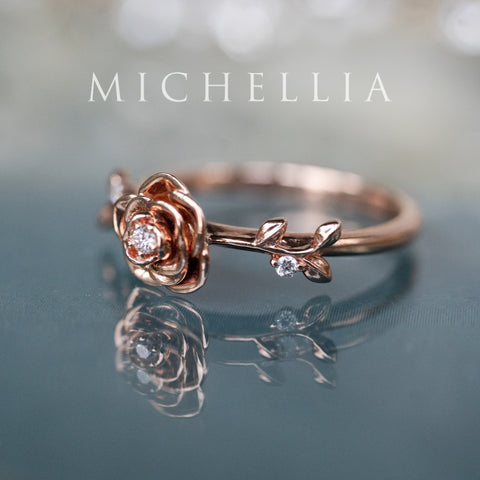 [Roselyn] The Petite Parisian Rose Natural Diamond Ring, Limited Edition