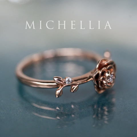 [Roselyn] The Petite Parisian Rose Natural Diamond Ring, Limited Edition