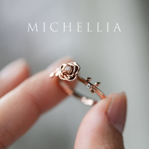 [Roselyn] The Petite Parisian Rose Natural Diamond Ring, Limited Edition