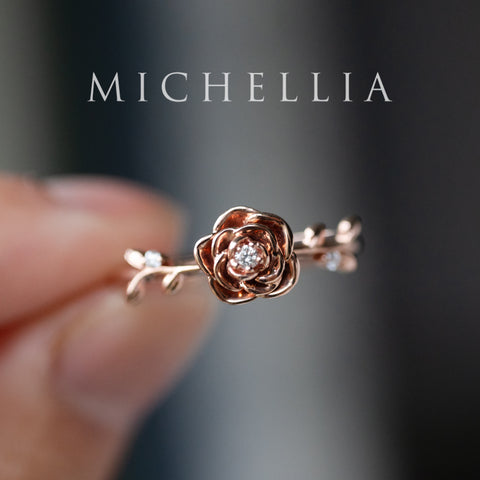 [Roselyn] The Petite Parisian Rose Natural Diamond Ring, Limited Edition